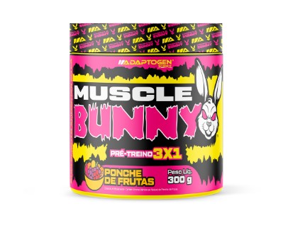 Pre Treino Muscle Bunny 300g Adaptogen - Ponche de Frutas