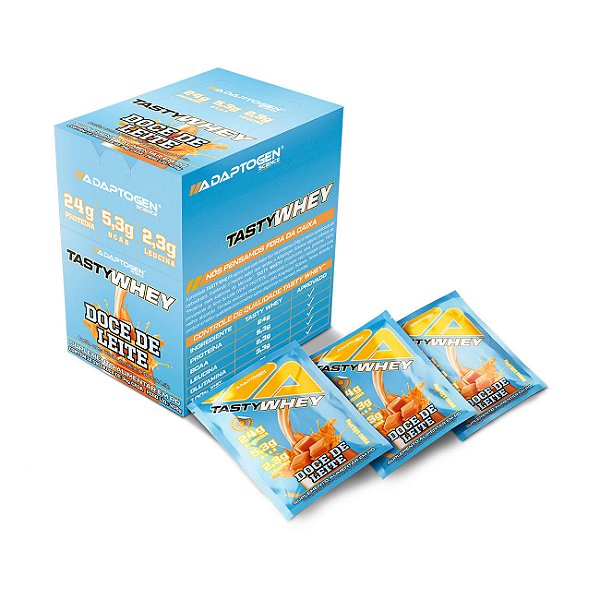 Foto de Packet Tasty Whey 34g Display com 12un Adaptogen - Doce de Leite