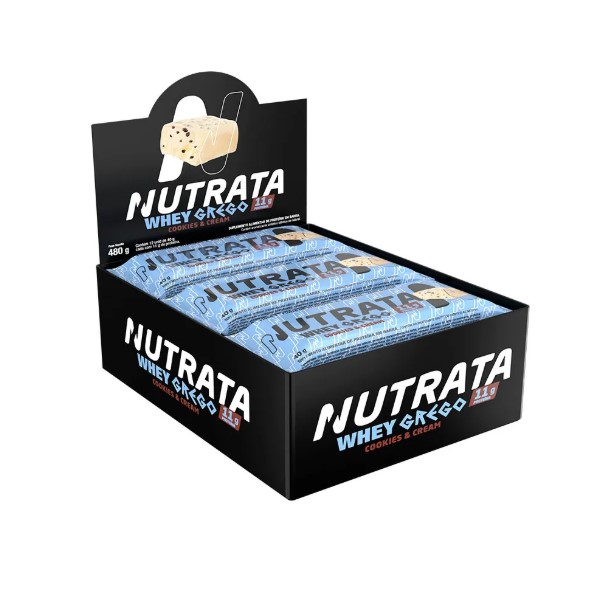 Whey Grego Bar 40g Display Com 12un Nutrata - Cookies And Cream