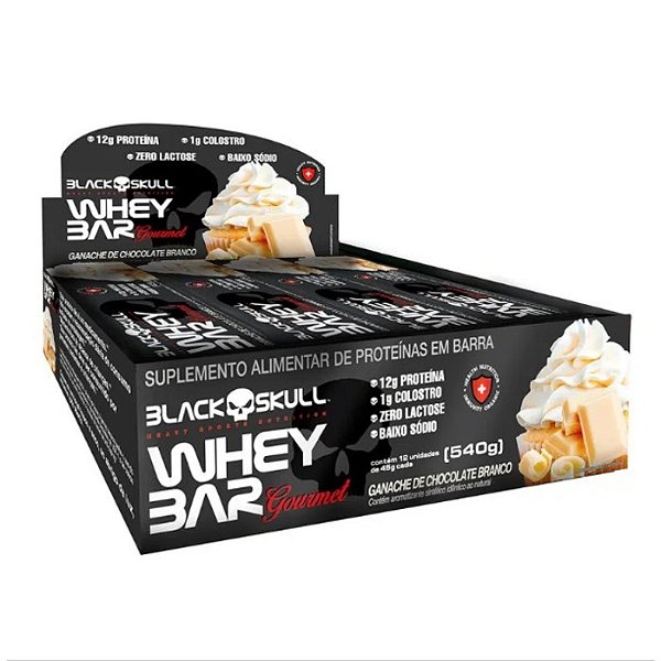 Whey Bar 45g Display Com 12un Black Skull - Ganache De Chocolate Branco