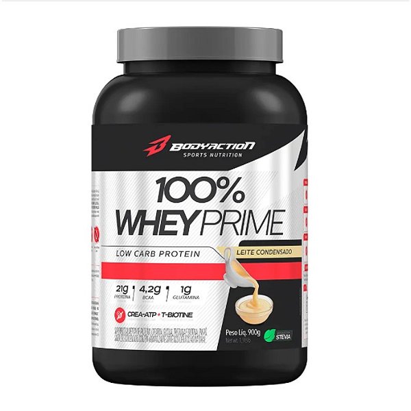 100% Whey Prime Pote 900g BodyAction - Leite Condensado
