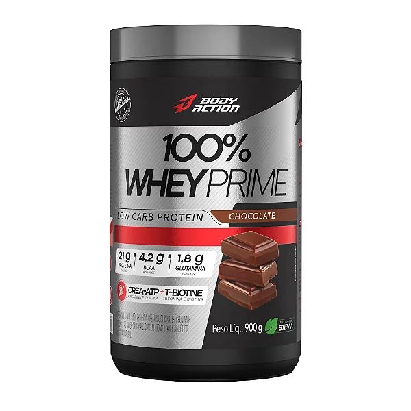 100% Whey Prime Pote 900g BodyAction - Chocolate
