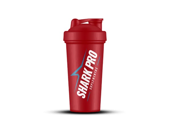 Coqueteleira 600ml Shark Pro - Vermelha