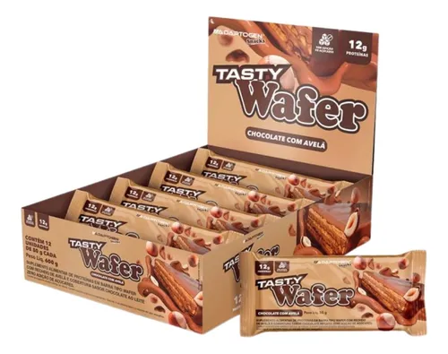 Tasty Wafer 50g Display Com 12Un Adaptogen - Chocolate Com Avelã