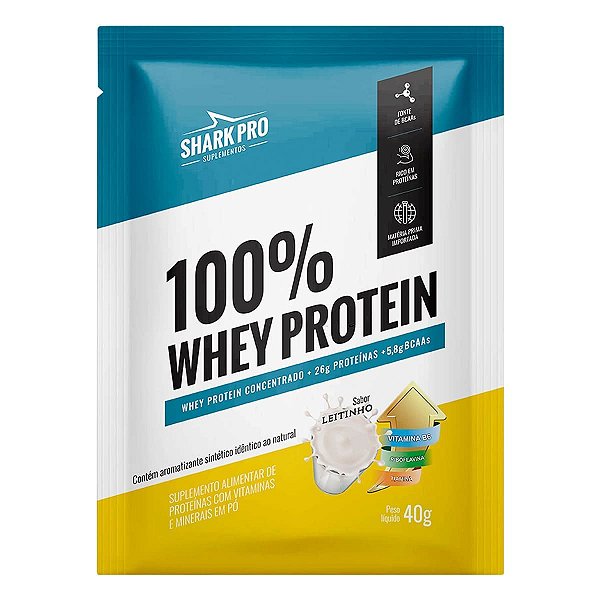 Foto de Sache 100% Whey 40g Leitinho Shark Pro