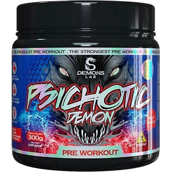 Pré Treino Psichotic Black 300g Demons Lab - Fruit Punch