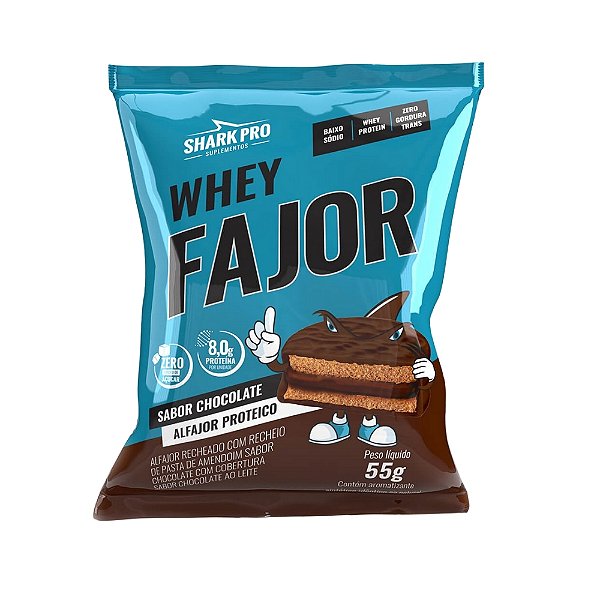 Alfajor Whey Fajor 55g Display Com 12un Shark Pro - Chocolate