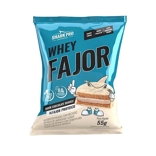 Alfajor Whey Fajor 55g Chocolate Branco Shark Pro
