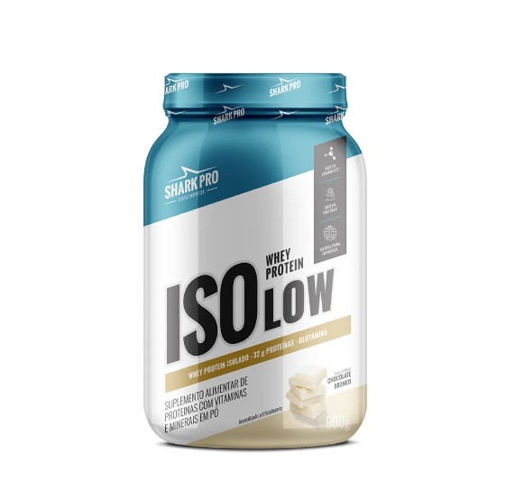 Foto de Isolow Whey Protein Isolado Pote 900g Shark Pro - Chocolate Branco