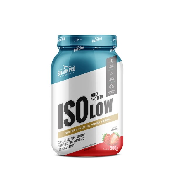 Foto de Isolow Whey Protein Isolado Pote 900g Shark Pro - Morango