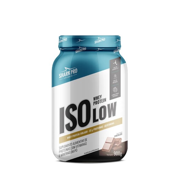 Isolow Whey Protein Isolado Pote 900g Shark Pro - Chocolate