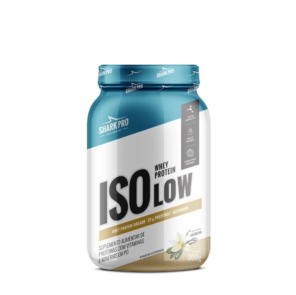 Isolow Whey Protein Isolado Pote 900g Shark Pro - Baunilha