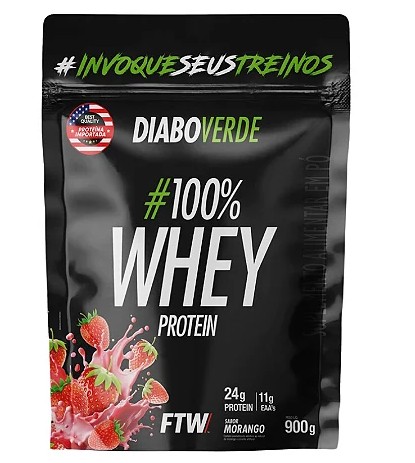 Diabo Verde Whey Protein Refil 900g Ftw - Morango