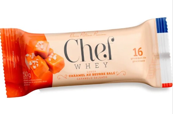 Barra Chef Whey 50Gr Caramelo Salgado Chef Whey