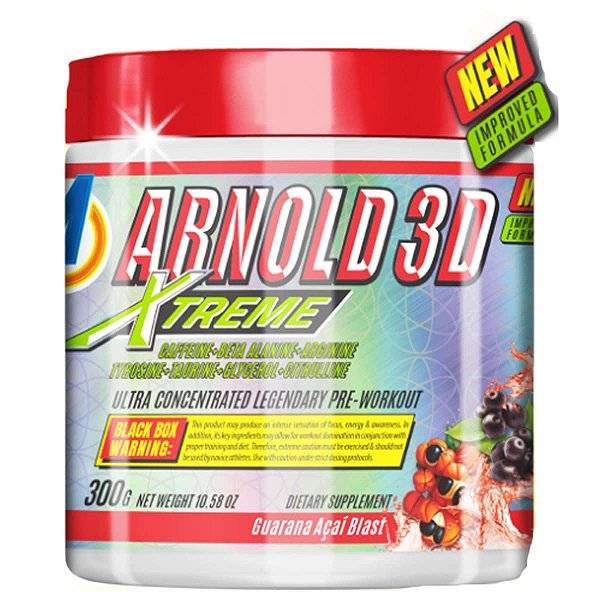 Pre Treino Arnold 3D 300g Arnold Nutrition - Guaraná Com Açai