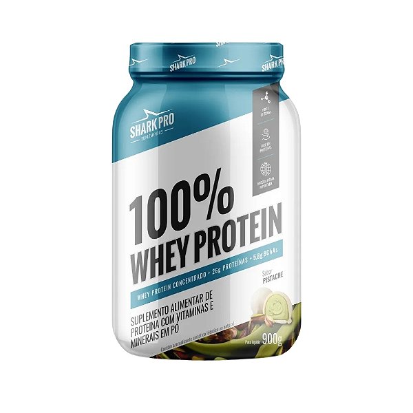 100% Whey Protein Pote 900g Shark Pro - Pistache
