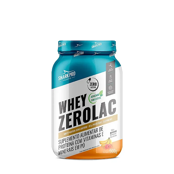 Whey ZeroLac 900g Pote Shark Pro - Banoffe