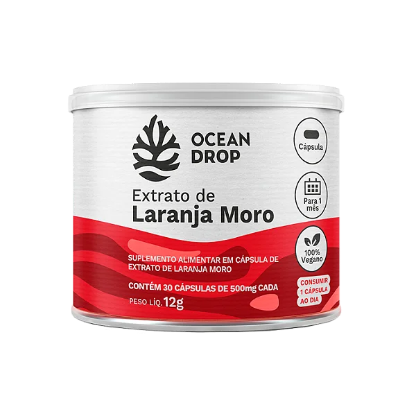 Extrato De Laranja Moro 30 Capsulas 500 Mg Ocean Drop