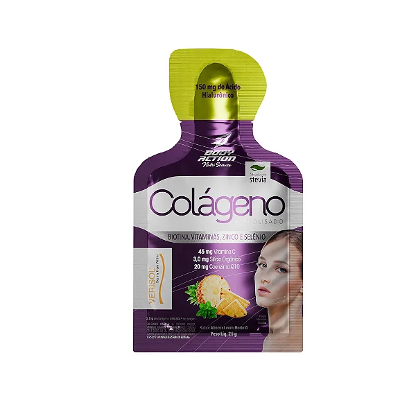 Colageno Gel Saches 25G Abacaxi Com Hortela Bodyaction
