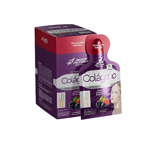 Colágeno Em Gel Hidrolisado Verisol 10 Sachês - BodyAction - Frutas Vermelhas