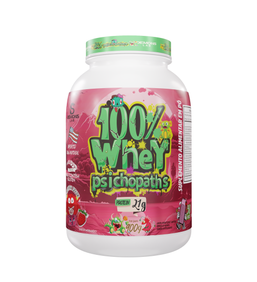 100% WHEY PSICHOPATHS POTE 900G STRAWBERRY DEMONS LABZ
