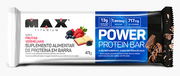 Power Protein Bar 41g Frutas Vermelhas Max Titanium