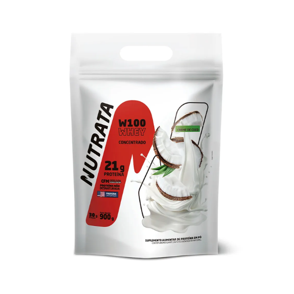 W100 Whey Concentrado Refil 900g Nutrata - Creme De Coco