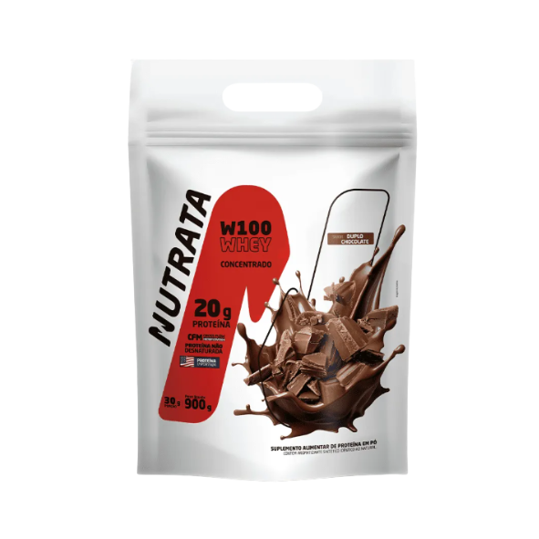 W100 Whey Concentrado Refil 900g Nutrata - Chocolate