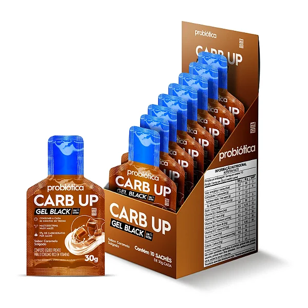 Carb Up Gel Black Sache 30g Display Com 10Un Probiotica - Caramelo Salgado