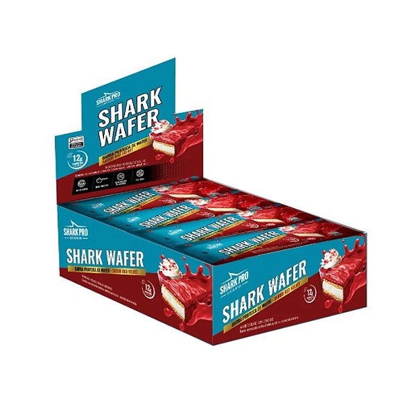Shark Wafer Proteico 50g Display Com 12un Shark Pro - Red Velvet