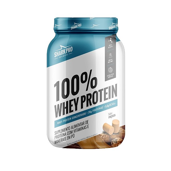Foto de 100% Whey Protein Pote 900g Shark Pro - Paçoca