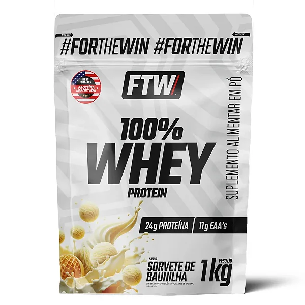 100% Whey Protein Refil 1Kg FTW - Sorvete De Baunilha