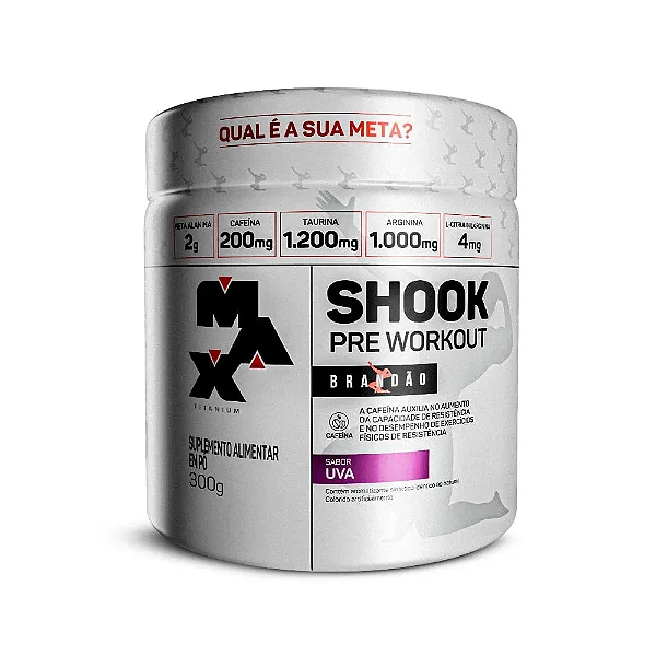 Shook Pre Workout Rafael Brandão Pote 300g Max Titanium - Uva