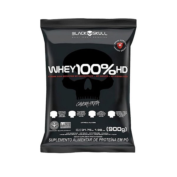 Foto de Whey 100% Hd Refil 900g  Black Skull   - Pistache