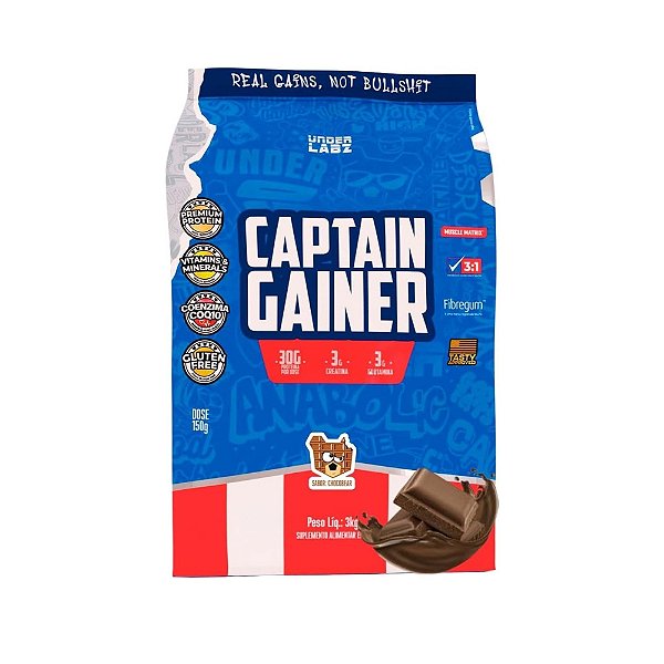 Captain Gainer Hipercalórico 3Kg Under Labz - Chocobear