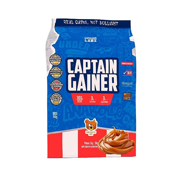 Captain Gainer Hipercalórico 3Kg Under Labz - Dulce De Leche
