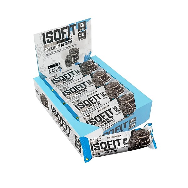 Barra Isofit Protein 50g Display Com 12un Nutrex - Cookies Cream