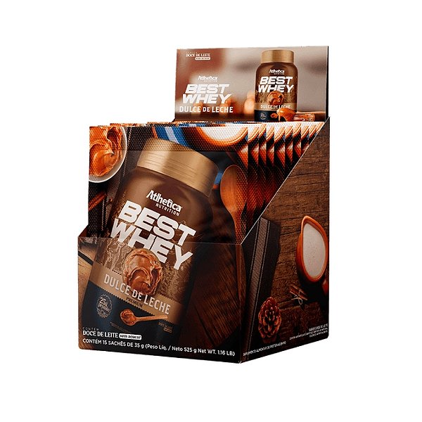 Best Whey Sache Display Com 15un Atlhetica Nutrition - Dulce De Leche Premium