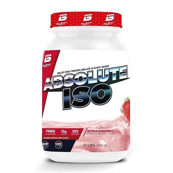 Absolute Iso Whey Pote 907g Bio Sport - Morango