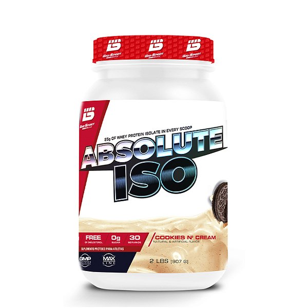 Absolute Iso Whey Pote 907g Bio Sport - Cookies e Cream
