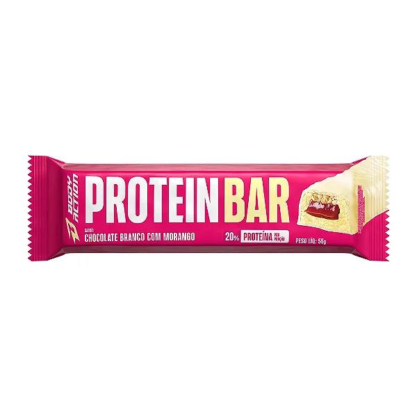 Protein Bar 55g Chcolate Branco Com Morango BodyAction