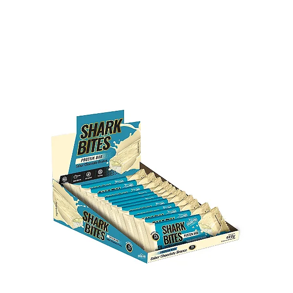 Shark Bites Protein Bar 40g Display Com 12un Shark Pro - Chocolate Branco