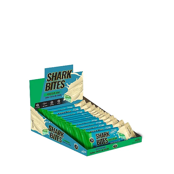 Shark Bites Protein Bar 40g Display Com 12un Shark Pro - Torta De Limão