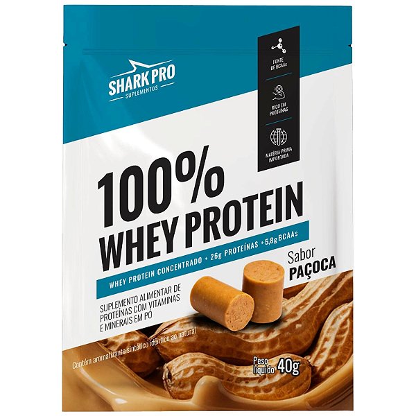 Sache 100% Whey 40g Paçoca Shark Pro