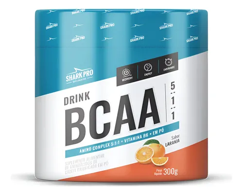 Bcaa Drink 5:1:1 Pote 300g Sabor Shark Pro - Laranja