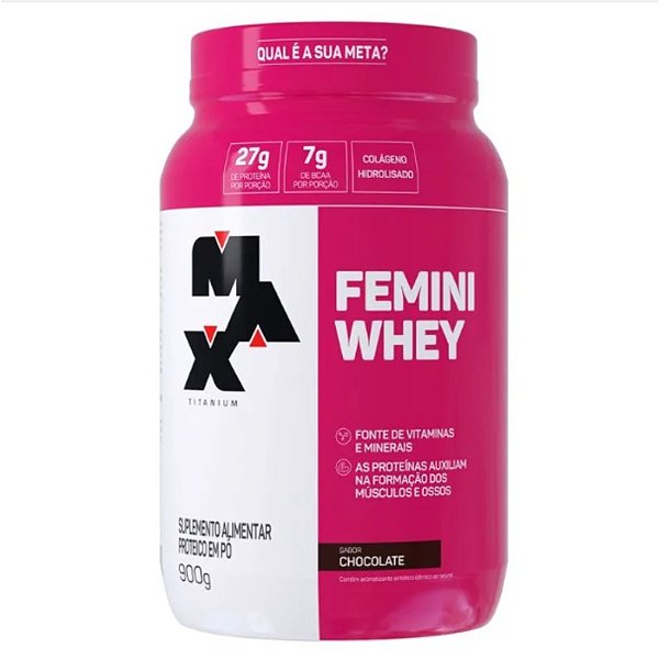 Foto de Femini Whey Pote 900g Max Titanium - Chocolate