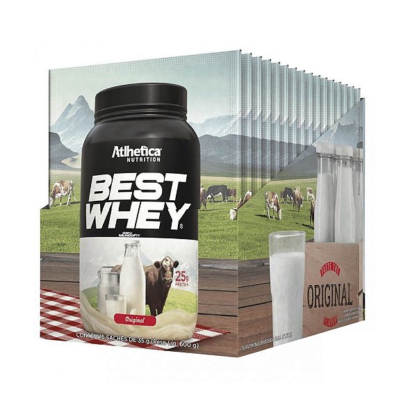 Best Whey Sache Display Com 15un Atlhetica Nutrition - Original