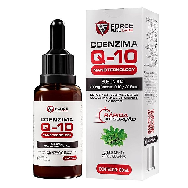 Coenzima Coq Q10 em gotas liquida 30ml Force Full Labz
