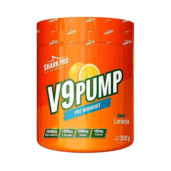 V9 Pump Pre Treino 300g Shark Pro - Refrigerante De Laranja