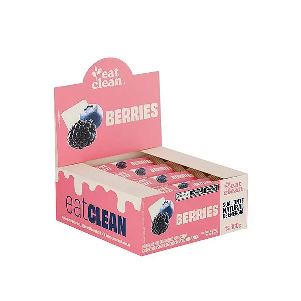 Barrinha Vegana 30g Display Com 12un Eat Clean - Berries